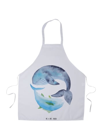 Mr. & Mrs. Panda Schürze Walfisch Thunfisch ohne Spruch in Weiß