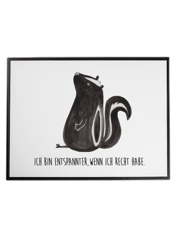 Mr. & Mrs. Panda Malunterlage Stinktier Sitzen mit Spruch in Weiß