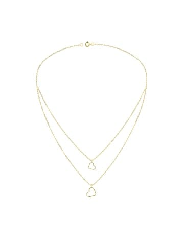 Alexander York Kette Layering-Look HERZ in Gold aus 925 Sterling Silber in gold