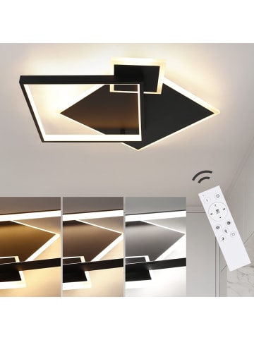 ZMH Deckenleuchte LED Dimmbar - 50W Deckenlampe Schwarz mit Fernbedienung Modern