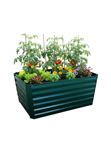 relaxdays Hochbeet in Grün - (B)120 x (H)60 x (T)60 cm