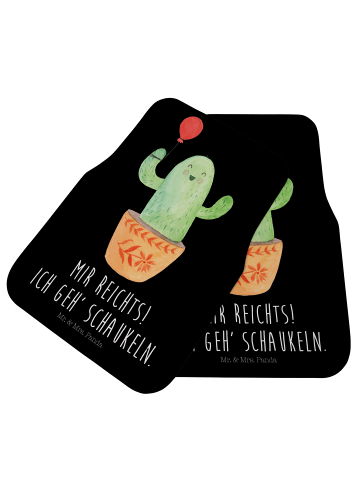 Mr. & Mrs. Panda Autoteppich Kaktus Luftballon mit Spruch in Schwarz