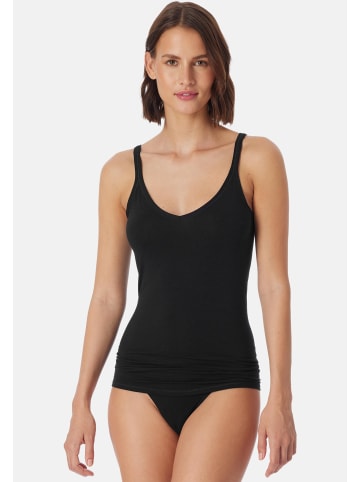 Schiesser Spaghetti Top Personal Fit in Schwarz / dunkelblau