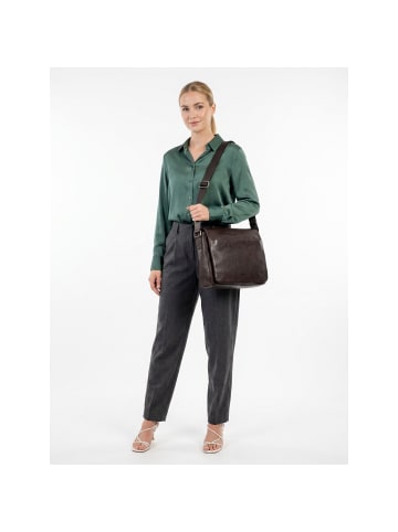 Jost Glasgow Aktentasche RFID Schutz Leder 34 cm Laptopfach in brown