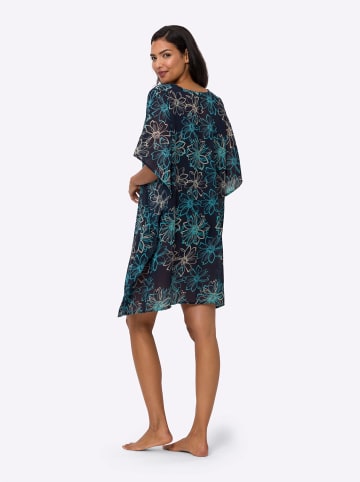 Sieh an! Strandkleid in marine-türkis-bedruckt