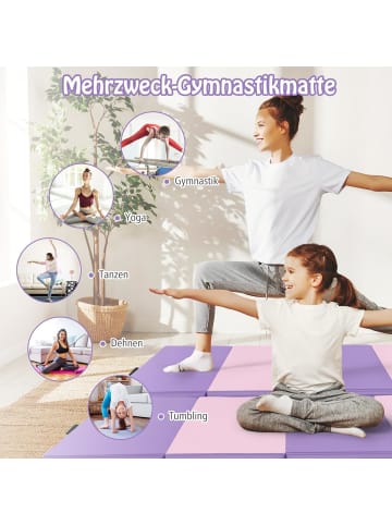 COSTWAY Gymnastikmatte 240x117x5cm in Lila