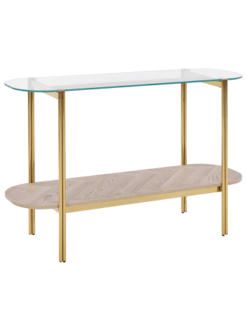 Beliani Konsolentisch LOVELL in Gold/Braun - (W) 120 x (H) 76 x (L) 41 cm