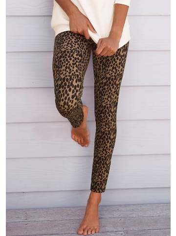 Buffalo Leggings in camelfarben-schwarz-leo