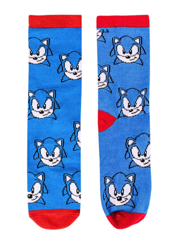 Cerda 4er - Pack Kindersocken Sonic The Hedgehog Geschenkset mit Spardose  in Blau