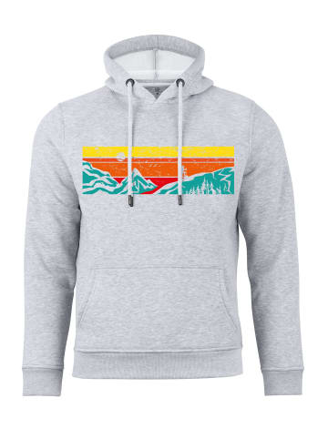 Cotton Prime® Kapuzensweatshirt mit Bergen - Lets Hiking in Grau