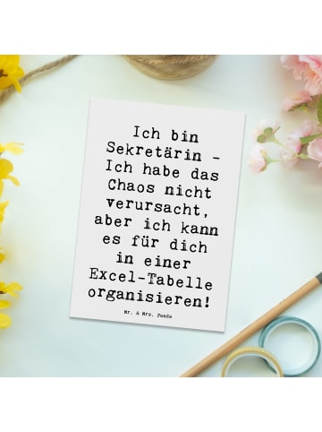 Mr. & Mrs. Panda Grußkarte Spruch Sekretärin Ordnung mit Spruch in Weiß