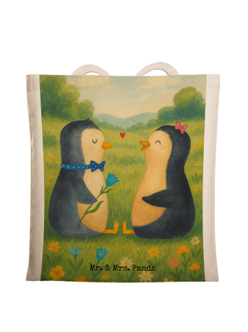 Mr. & Mrs. Panda festival tasche Pinguin Pärchen Design ohne Spruch in Weiß