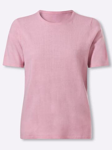 Sieh an! Kurzarm-Pullover in rosé