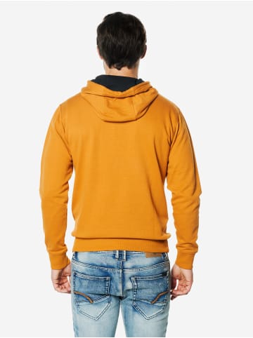 KOROSHI Känguru mit Basic-Print Baumwoll-Hoodie in gelb
