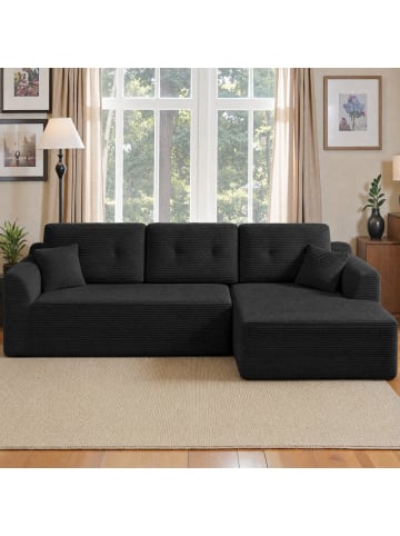 VASAGLE Ecksofa Camila in Schwarz - (B)242 x (H)73 x (T)152 cm