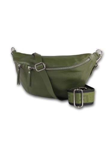 Toscanto Leder Gürteltasche Toscanto Tasche grün ca. 37cm