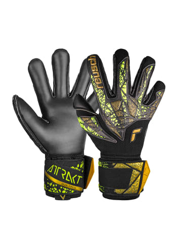 Reusch Torwarthandschuh Attrakt Duo Finger Support in 7739 black/gold/yellow/black