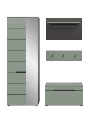 ebuy24 Garderobenmöbel Canu (3-teilig) Staubgrün 160 x 37 cm