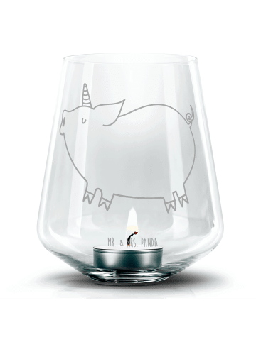 Mr. & Mrs. Panda Kerzenständer Einhorn Schwein ohne Spruch in Transparent