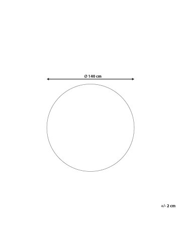Beliani Geflochtener Teppich AKBELEN in Beige - (W) 140 x (H) 0.6 x (L) 140 cm