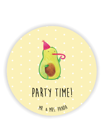 Mr. & Mrs. Panda zettelhalter Avocado Party Zeit mit Spruch in Gelb Pastell