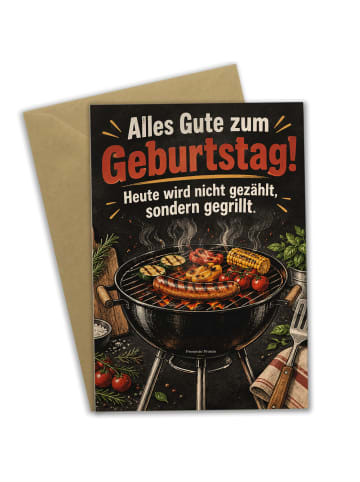 Mr. & Mrs. Panda Geburtstagskarte Grill stilvoll Design mit Spruch in Weiß
