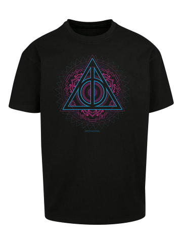 F4NT4STIC Heavy Oversize T-Shirt Harry Potter Neon Deathly hollows in schwarz