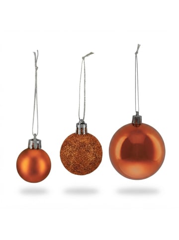 relaxdays 76-tlg. Weihnachtskugeln Set in Orange