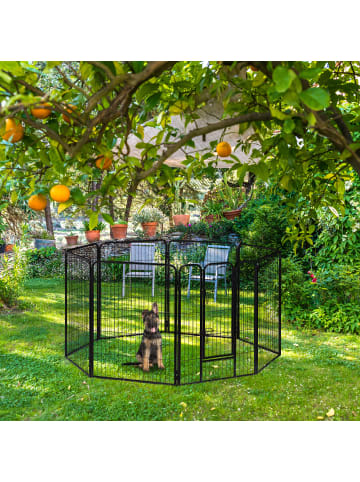 relaxdays Welpenauslauf in Schwarz - (B)78 x (H)80 x (T)235 cm