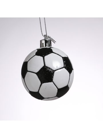 MARELIDA Weihnachtsbaumschmuck Fußball bruchfest Weihnachskugel in schwarz, weiß