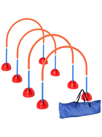 Pawhut Hunde Agility Set Blau+Orange Kunststoff