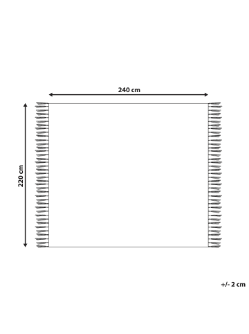 Beliani Kuscheldecke NAJUY in Beige/Blau - (W) 220 x (H) 0.5 x (L) 240 cm
