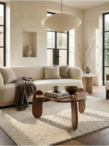 KADIMA DESIGN Couchtisch 78x78x39,5 cm Mango Massivholz Walnussfarben Sofatisch