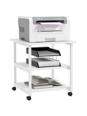 HOMCOM Druckertisch-50L x 50B x 52,5H cm-Weiß