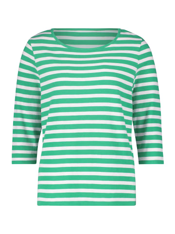 CARTOON Rundhals-Shirt mit 3/4 Arm in Green/White