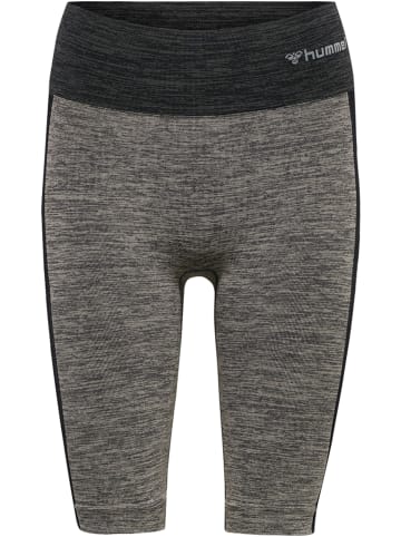 Hummel Hummel Shorts Hmlclea Yoga Damen Atmungsaktiv Feuchtigkeitsabsorbierenden Nahtlosen in CHATEAU GRAY/BLACK MELANGE