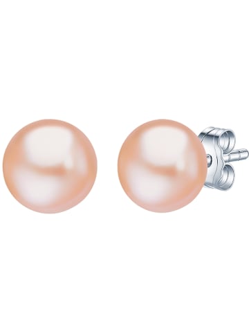 Valero Pearls Ohrstecker Sterling Silber Süßwasser-Zuchtperle apricot in apricot