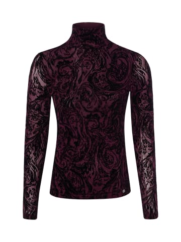 MARC CAIN COLLECTIONS Langarmshirt in aubergine schwarz - 0001