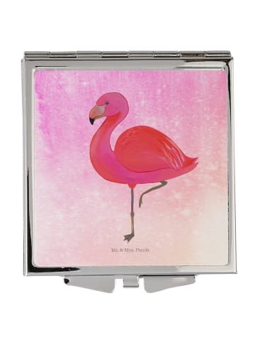 Mr. & Mrs. Panda Schminkspiegel Flamingo Classic ohne Spruch in Aquarell Pink