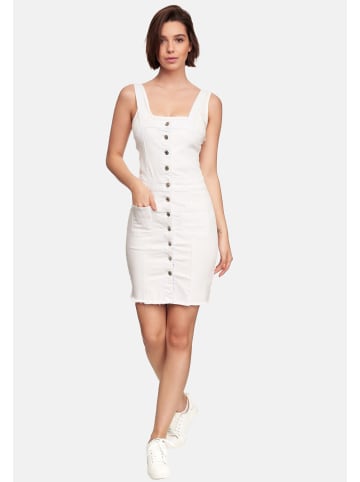 Arizona-Shopping Denim Jeans Latz Kleid Cocktail Mini Rock in Weiß