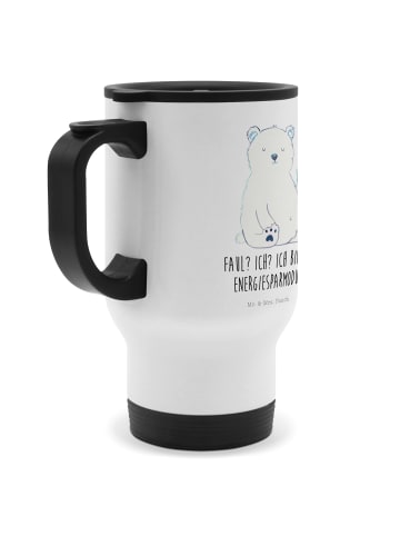 Mr. & Mrs. Panda Kaffeebecher Eisbär Faul mit Spruch in Weiß