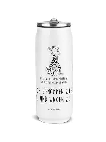 Mr. & Mrs. Panda Thermoflasche Giraffe Zufrieden mit Spruch in Weiß