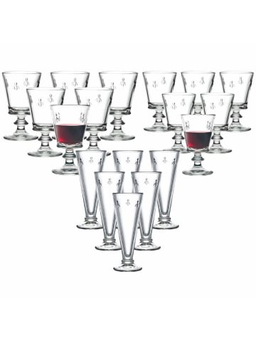La Rochere 18er Set Wein- und Sektgläser Biene Abeille in transparent