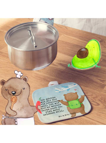 Mr. & Mrs. Panda Topflappen Bär Flugzeug Design mit Spruch in Weiß