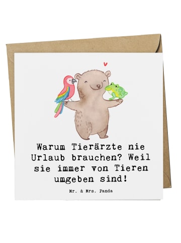 Mr. & Mrs. Panda Einladungskarte Tierarzt Freude mit Spruch in Weiß