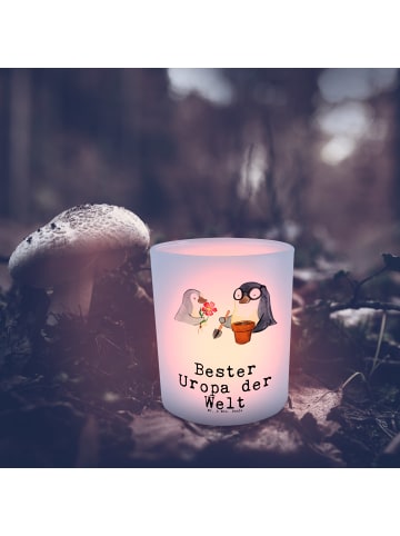 Mr. & Mrs. Panda Glas Teelichthalter Pinguin Bester Uropa der We... in Transparent