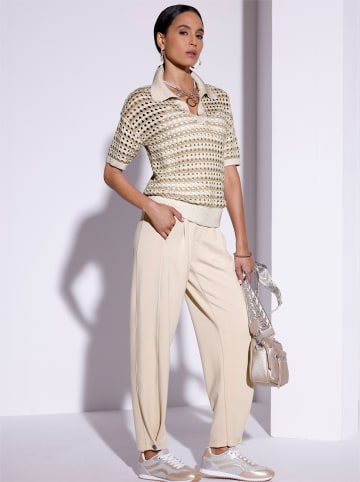 creation L Polopullover in ecru-sand-gemustert