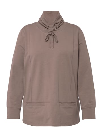 Ulla Popken Sweatshirt in dunkles taupe