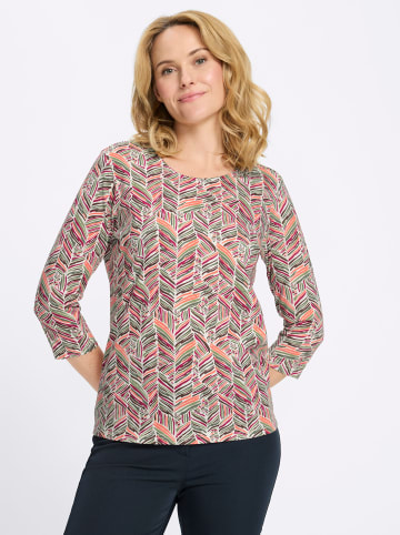 Sieh an! 3/4-Arm-Shirt in papaya-khaki-bedruckt