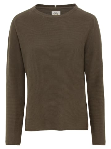 Camel Active Strickpullover aus Baumwolle in Oliv